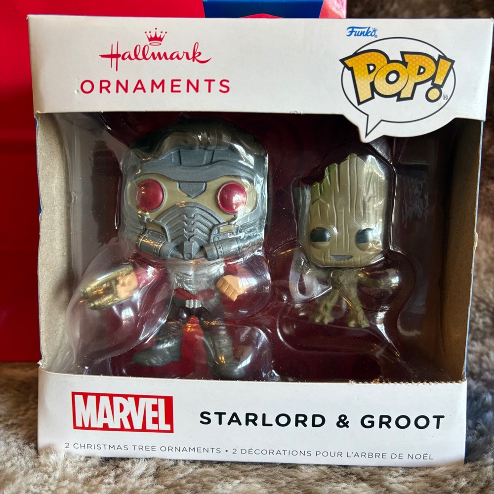 Hallmark Ornaments Funko Pop Marvel Star-Lord & Groot 2pk Christmas Decor